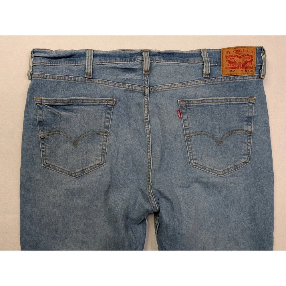 Levi's 514 Mens Jeans 40 x 30‎ Straight Fit Stretch Blue